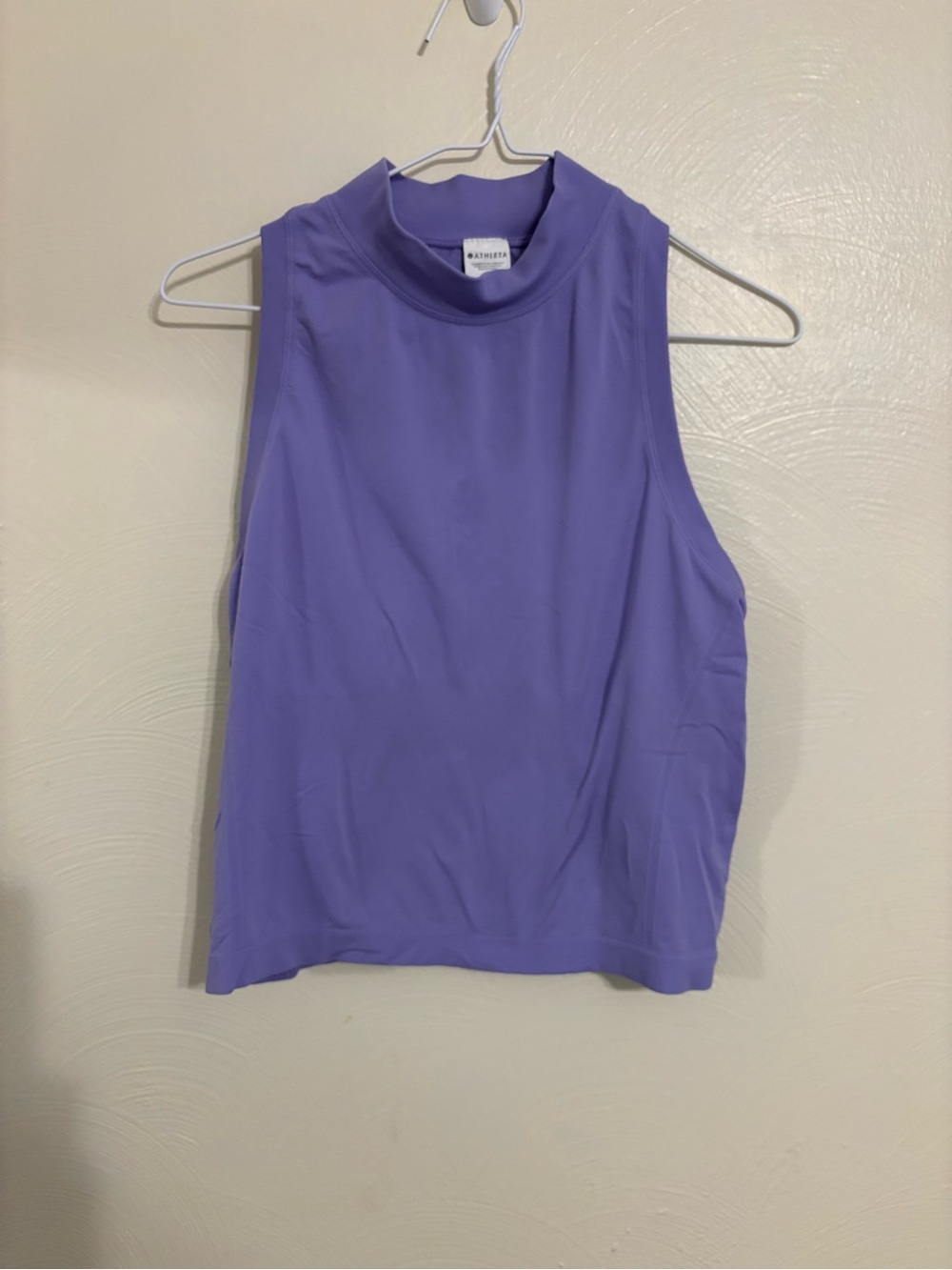 Athleta Women’s Medium Purple Mock Neck Seamless Sleeveless Workout Tank Top